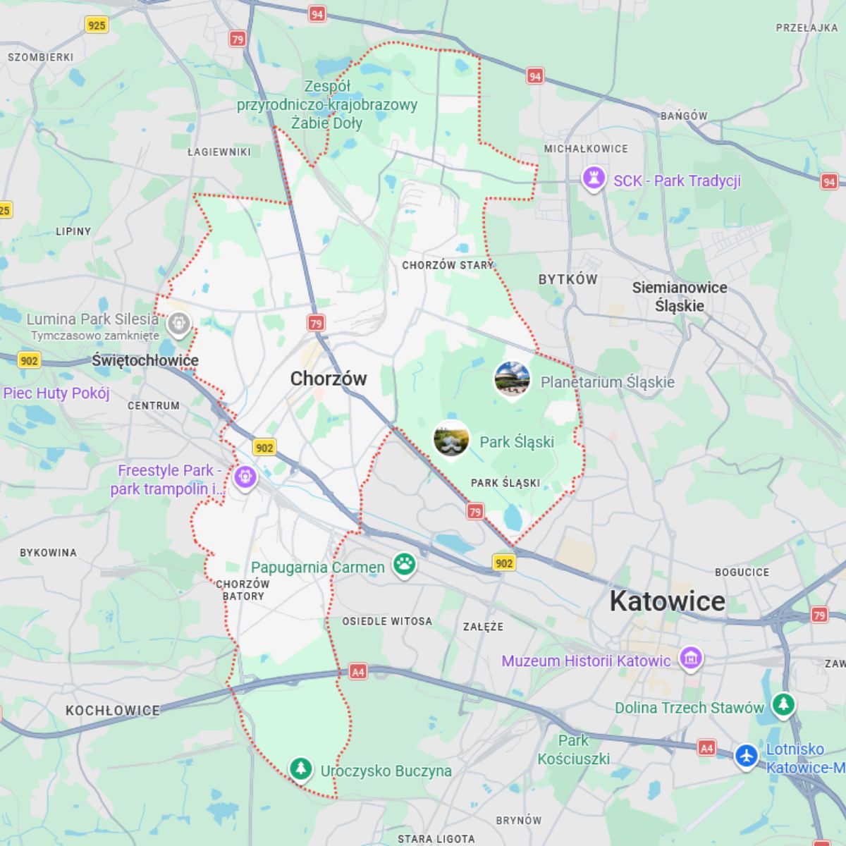 mapa chorzów