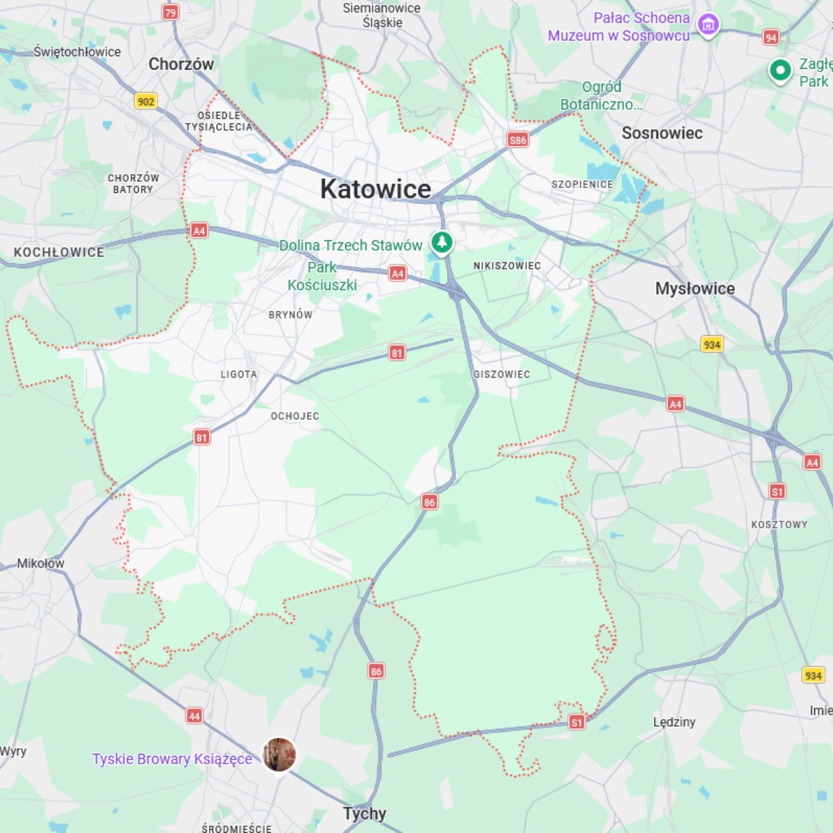 mapa katowice